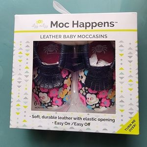 Itzy Ritzy Moc Happens Leather Baby Moccasins
